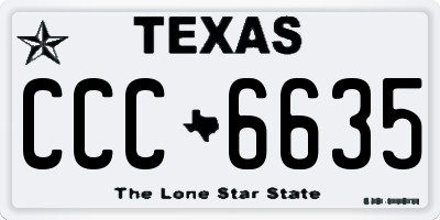 TX license plate CCC6635