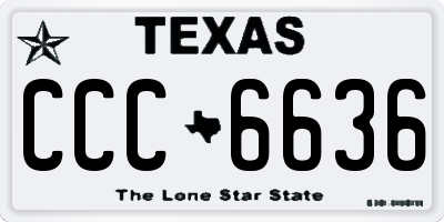 TX license plate CCC6636