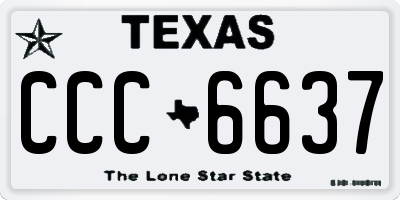 TX license plate CCC6637