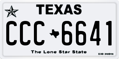 TX license plate CCC6641
