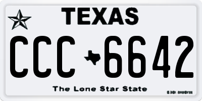 TX license plate CCC6642