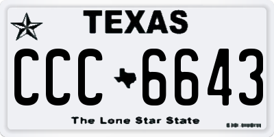 TX license plate CCC6643