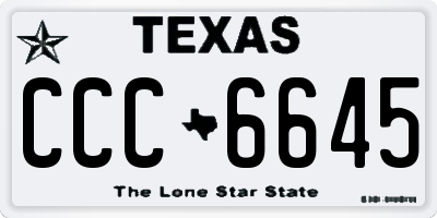 TX license plate CCC6645