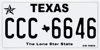 TX license plate CCC6646