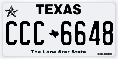 TX license plate CCC6648