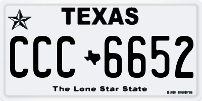 TX license plate CCC6652