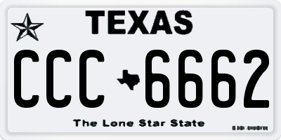 TX license plate CCC6662