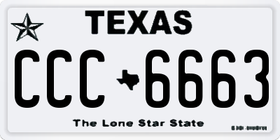 TX license plate CCC6663