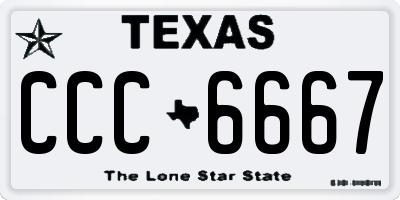 TX license plate CCC6667