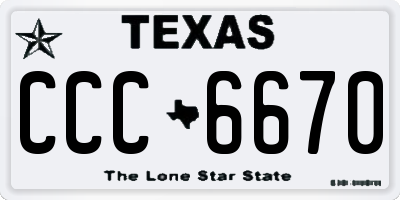 TX license plate CCC6670