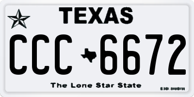TX license plate CCC6672