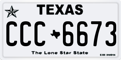 TX license plate CCC6673