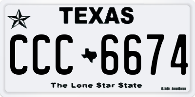 TX license plate CCC6674