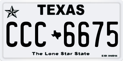 TX license plate CCC6675
