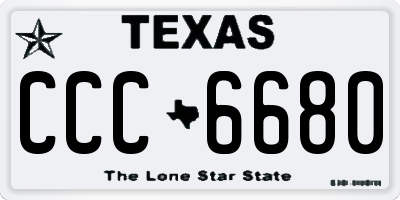 TX license plate CCC6680