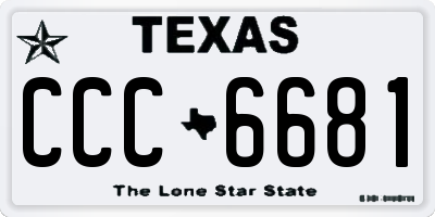 TX license plate CCC6681