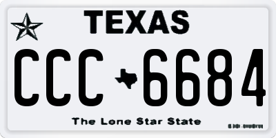 TX license plate CCC6684