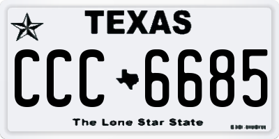 TX license plate CCC6685