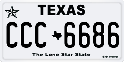 TX license plate CCC6686