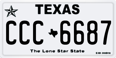 TX license plate CCC6687