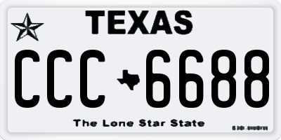 TX license plate CCC6688