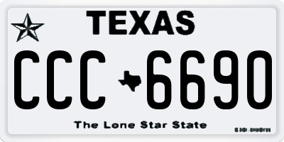 TX license plate CCC6690