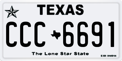 TX license plate CCC6691
