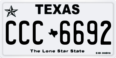 TX license plate CCC6692