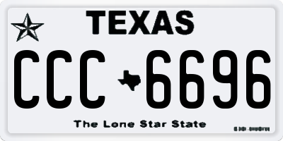 TX license plate CCC6696