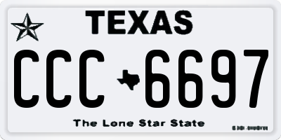 TX license plate CCC6697