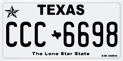 TX license plate CCC6698