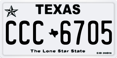 TX license plate CCC6705