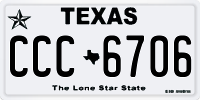 TX license plate CCC6706