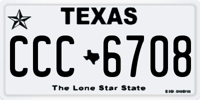 TX license plate CCC6708