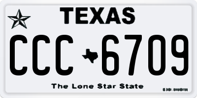 TX license plate CCC6709