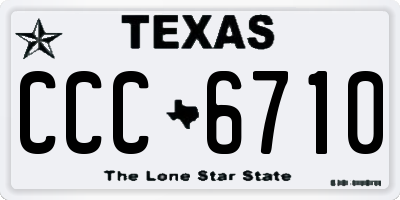 TX license plate CCC6710