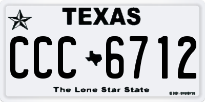 TX license plate CCC6712