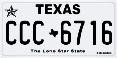 TX license plate CCC6716