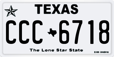 TX license plate CCC6718