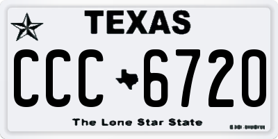 TX license plate CCC6720