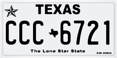 TX license plate CCC6721