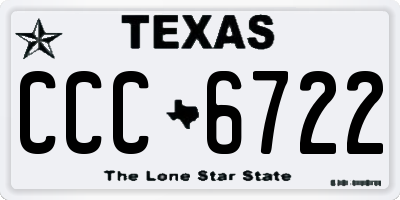 TX license plate CCC6722