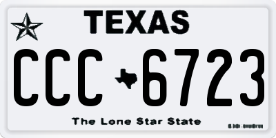 TX license plate CCC6723
