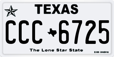 TX license plate CCC6725