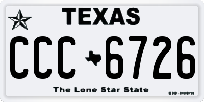 TX license plate CCC6726