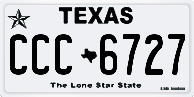 TX license plate CCC6727