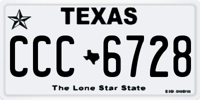 TX license plate CCC6728