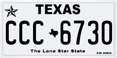TX license plate CCC6730