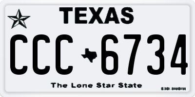 TX license plate CCC6734