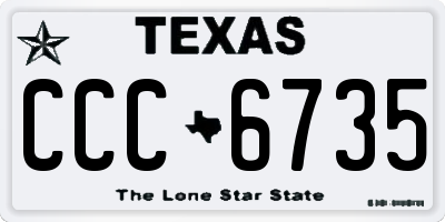 TX license plate CCC6735